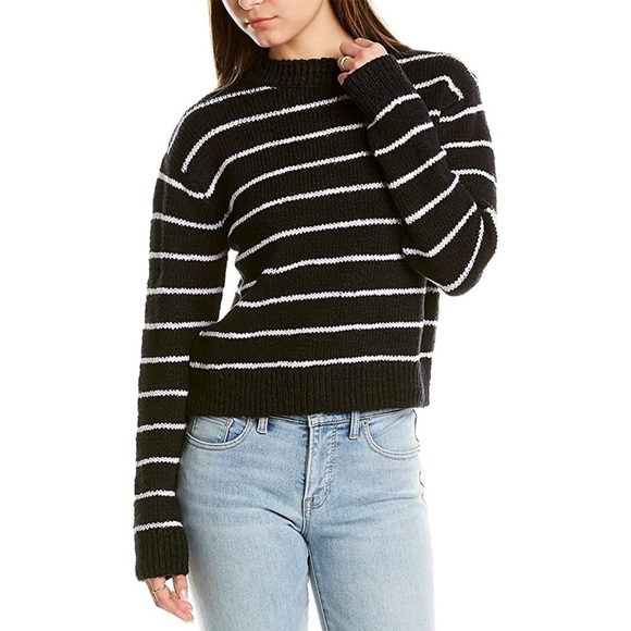 Vince Women's Textured Stripe Crew Neck Sweater NWT - Picture 2 of 8
